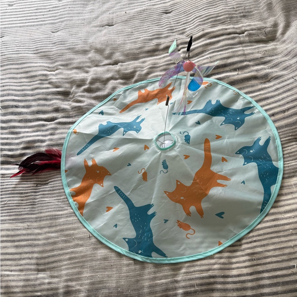 Cat Play Mat with Feather Toy